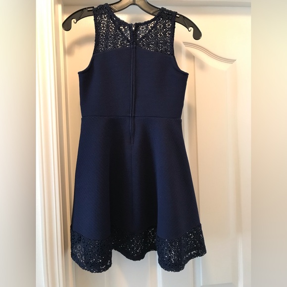 Zunie navy blue fit and flare dress - Picture 4 of 13